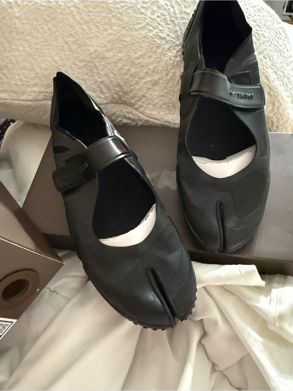 Nike Black Split-Toe Mary Jane-Style Flats